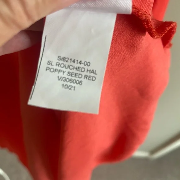 Banana Republic Women Halter Slip Dress XL T Red Poppyseed Minimalist‎ Sexy - Picture 11 of 12